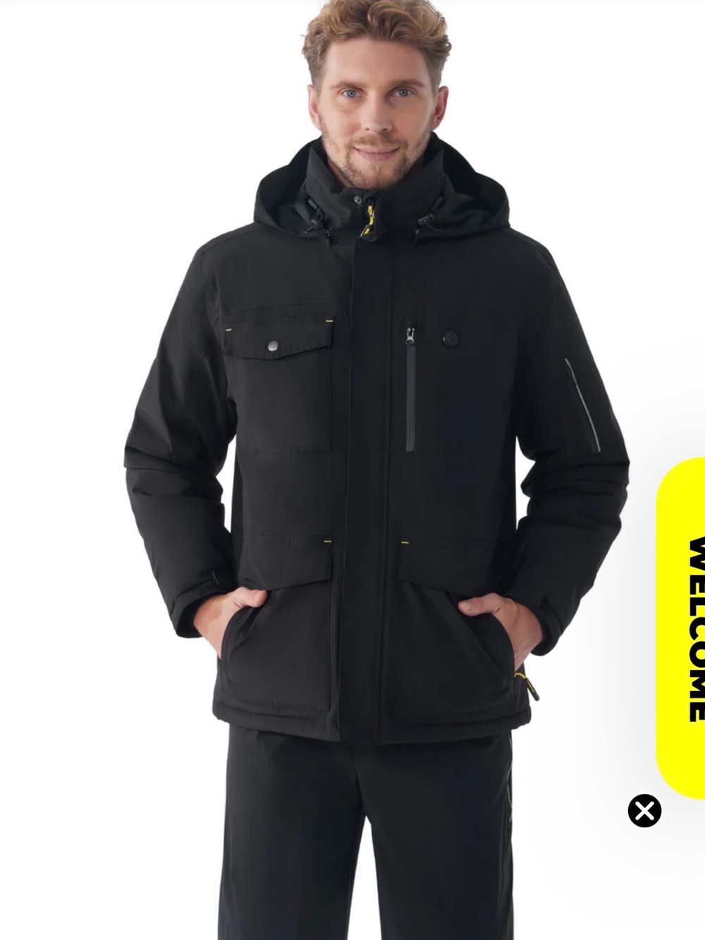 Inokraft large Black Hooded Winter Jacket - Insulated Parka